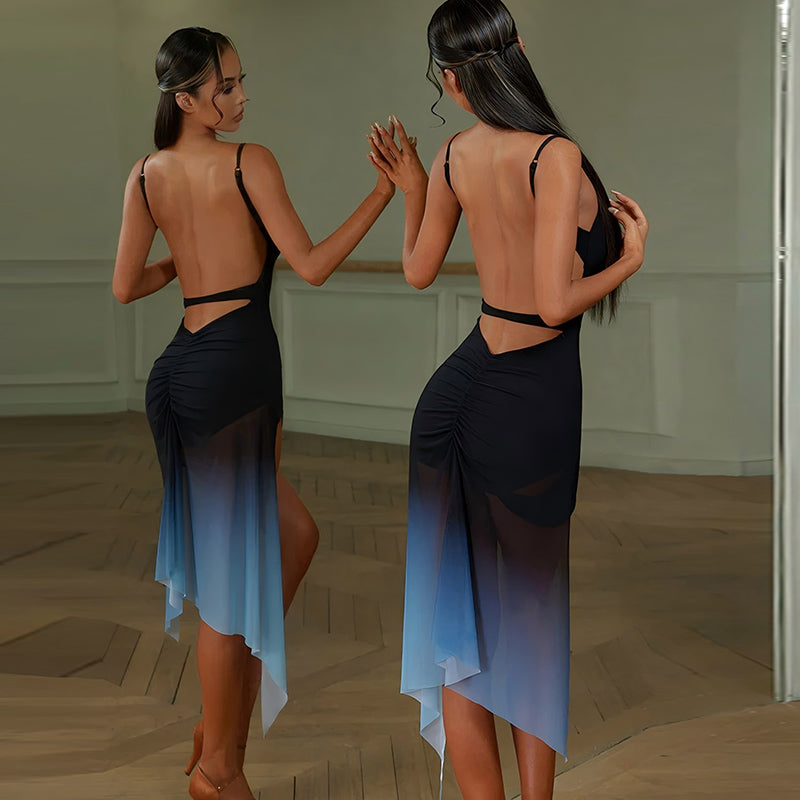 Women's Sleeveless Latin Dance Dress Dance Wear Training Performance Dress