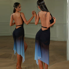 Women's Sleeveless Latin Dance Dress Dance Wear Training Performance Dress