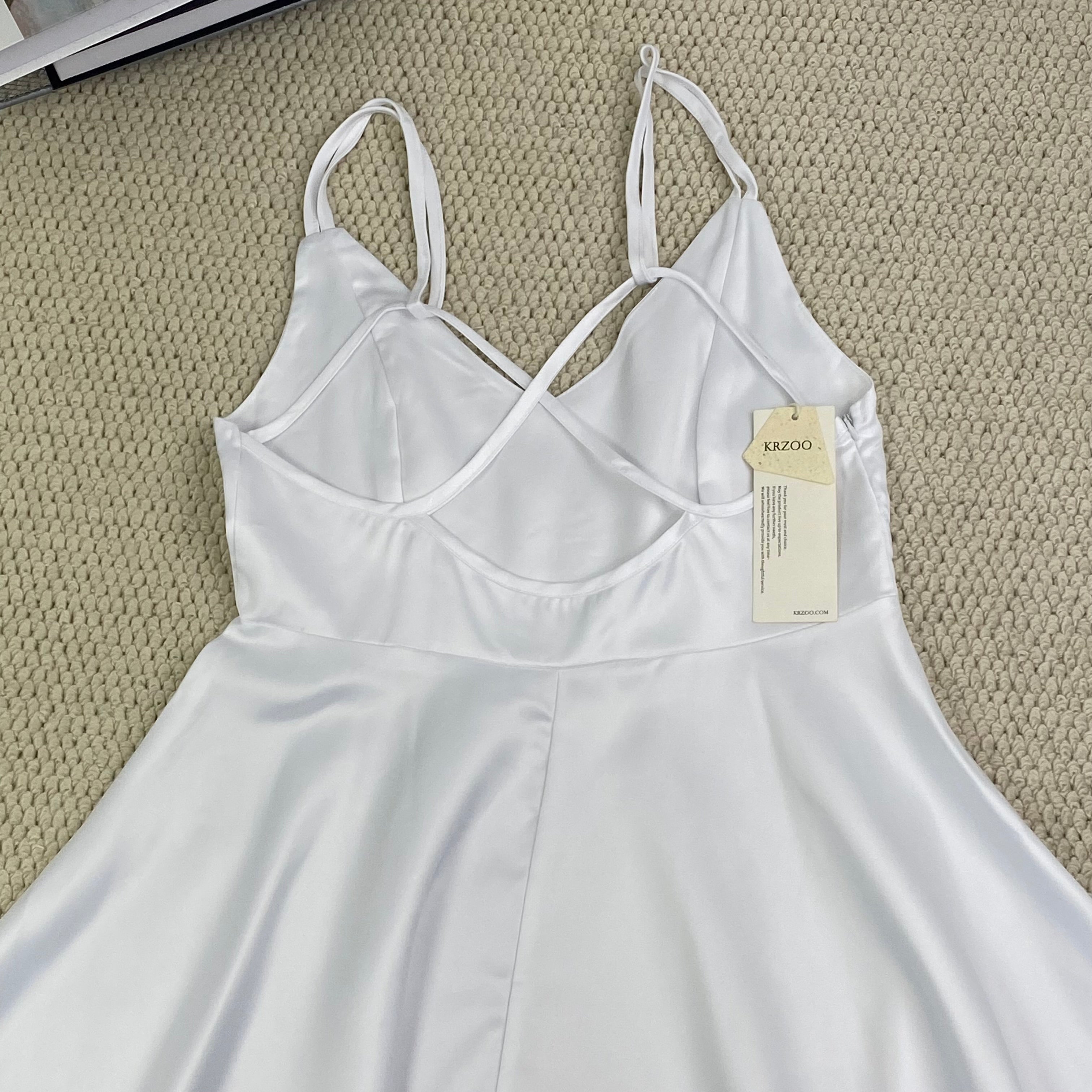 Solid-color halter dress