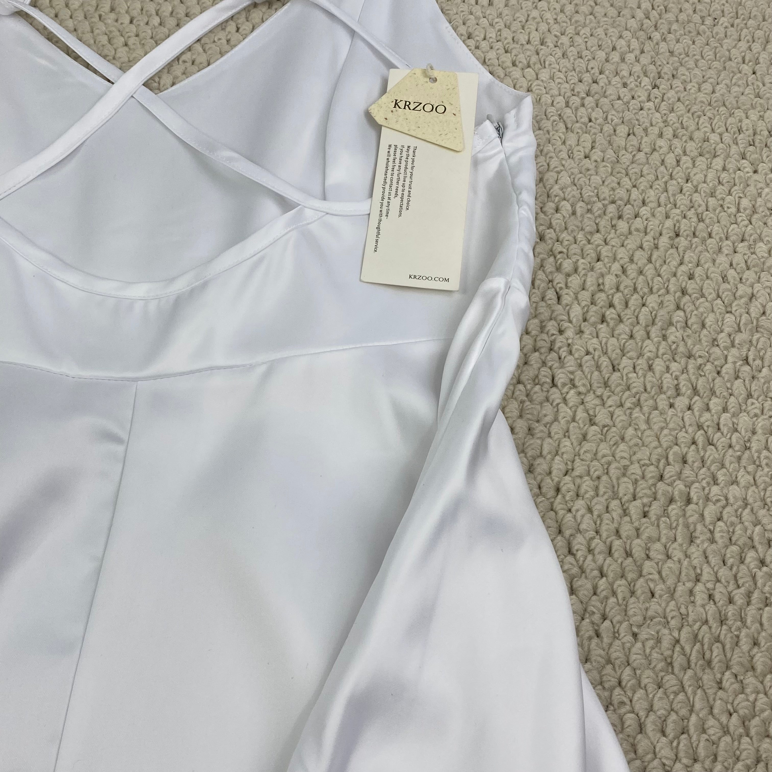 Solid-color halter dress