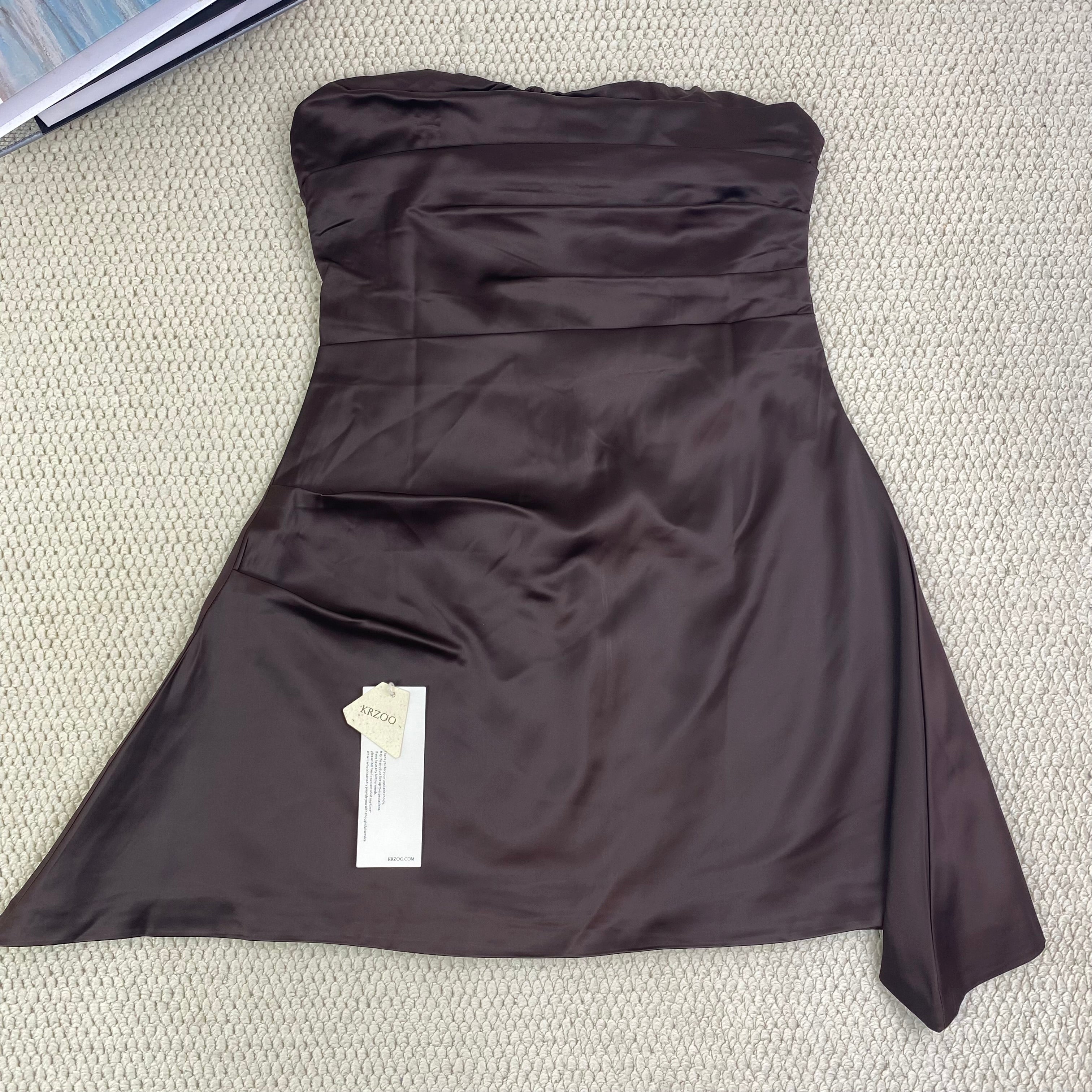 Ruffled waist-hugging off-the-shoulder dress