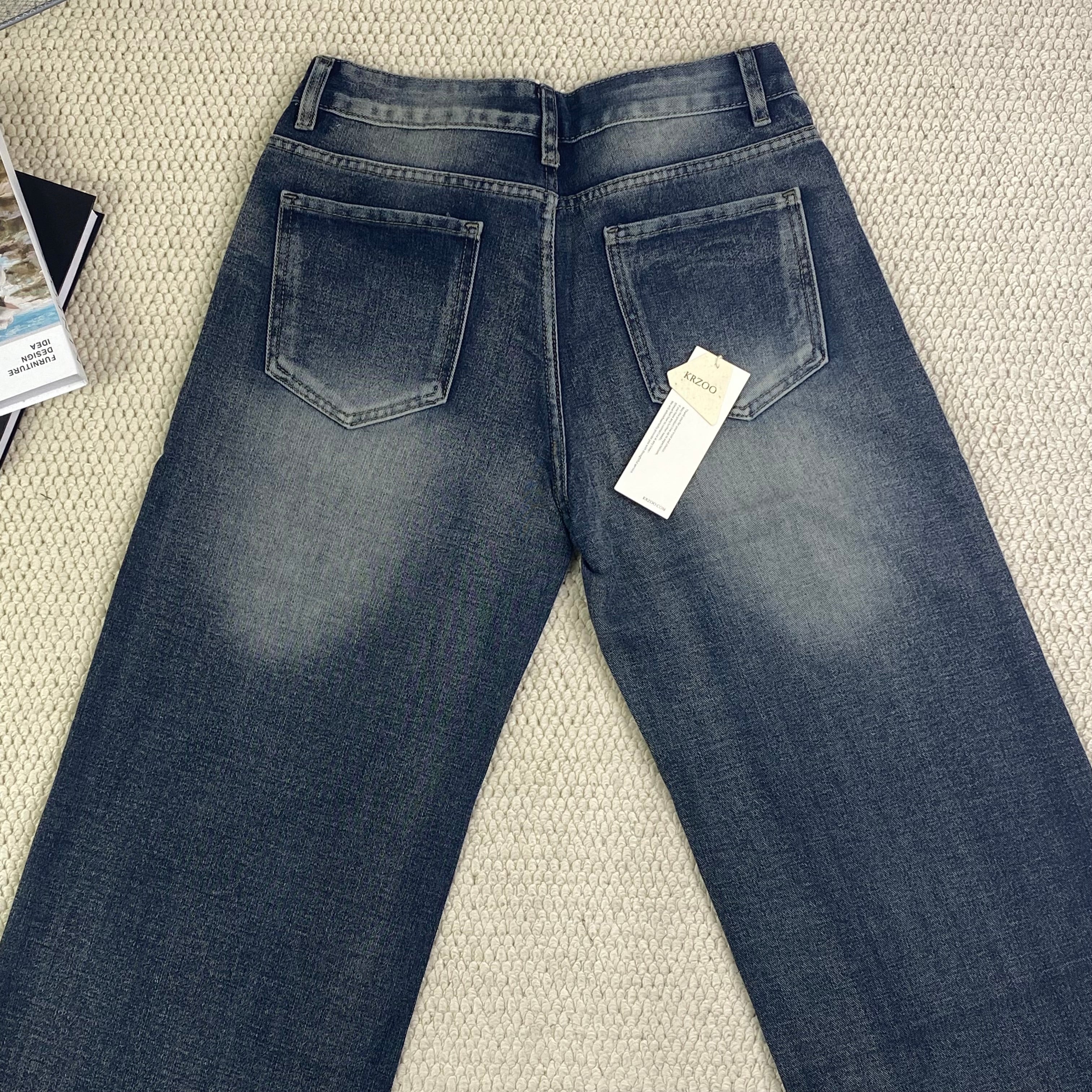 Solid-color loose wide-leg trousers