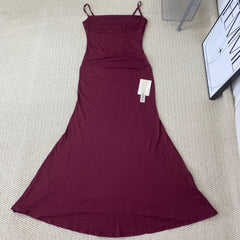 Ruffled waist bagging A-line fish-tail dress