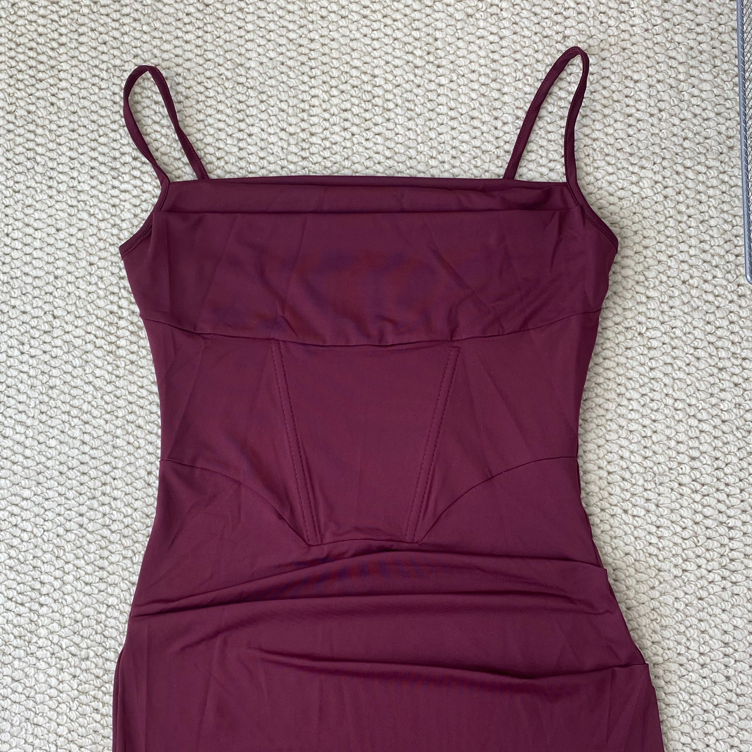 Ruffled waist bagging A-line fish-tail dress