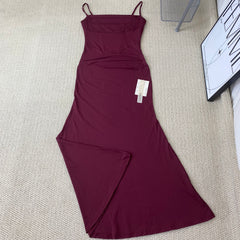 Ruffled waist bagging A-line fish-tail dress