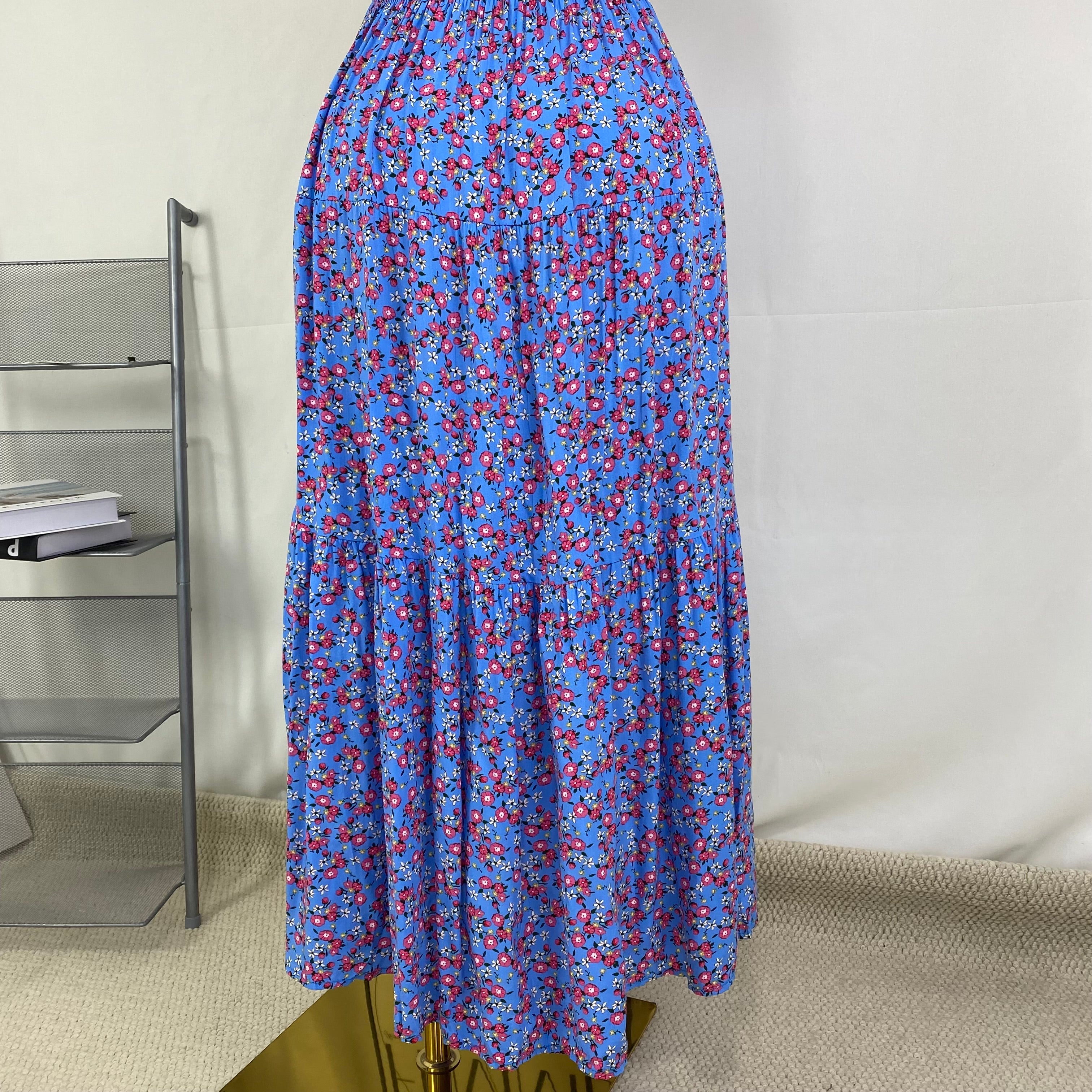 Floral high-waisted soft-length dress