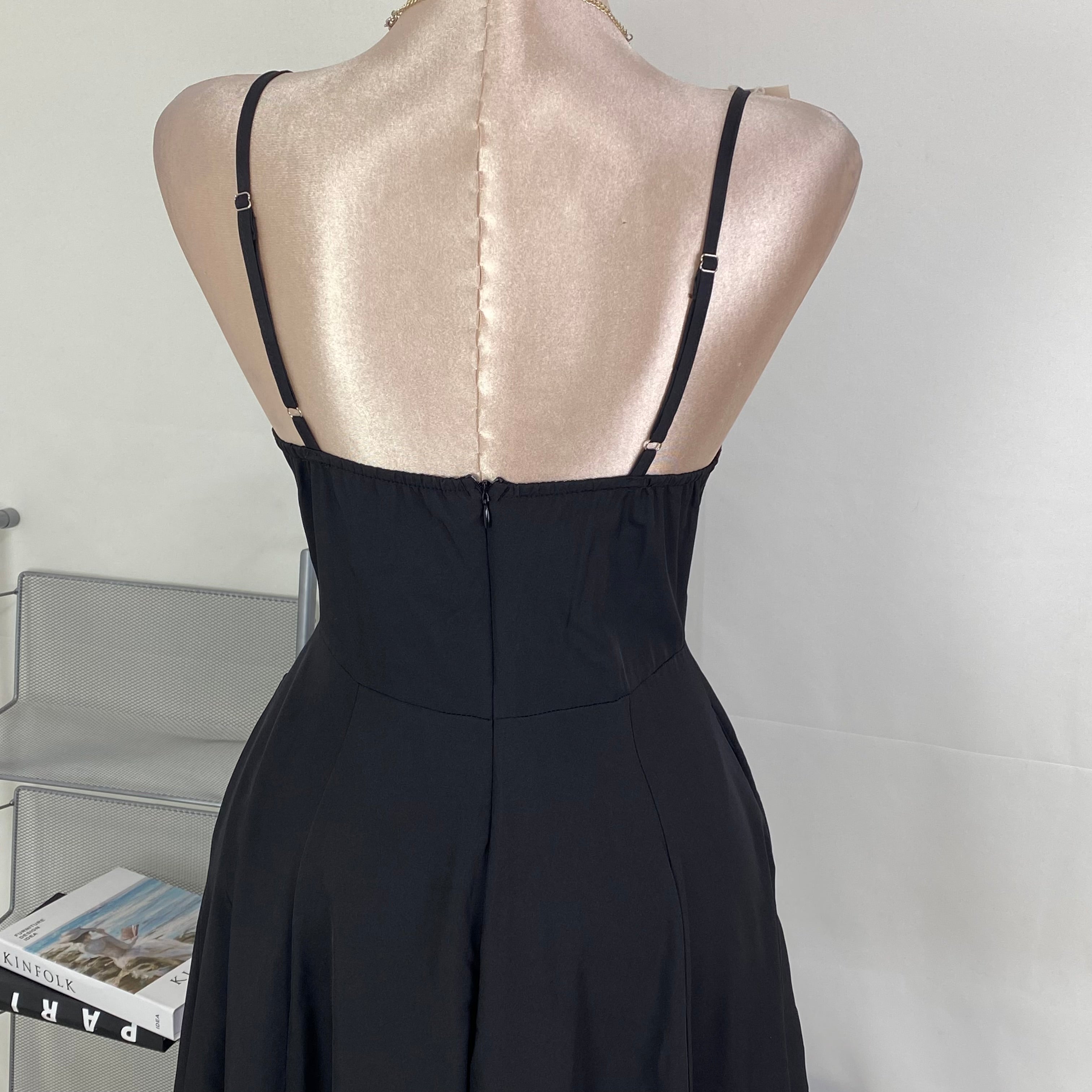 Net-silk wide-sleeved double-layered dress