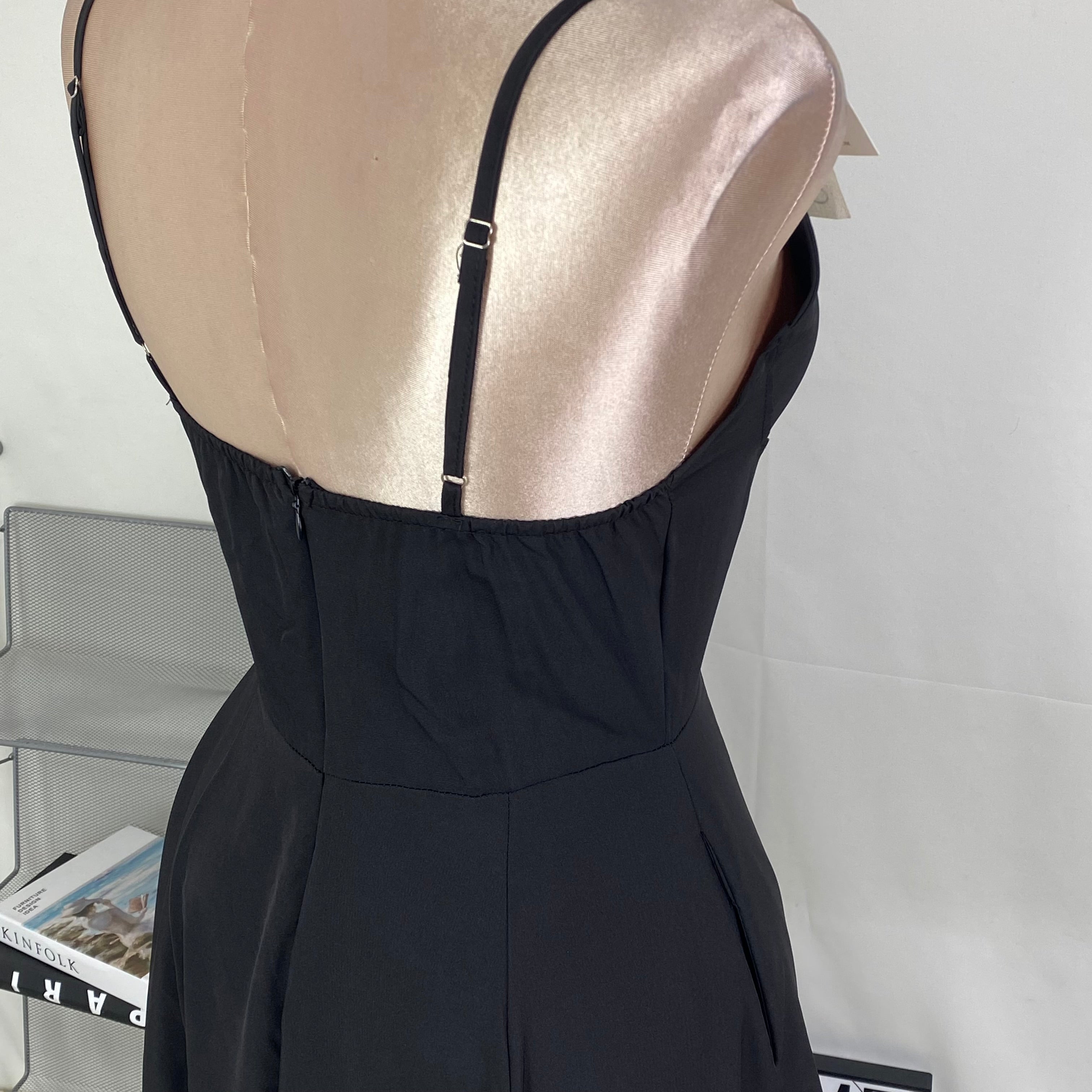 Net-silk wide-sleeved double-layered dress