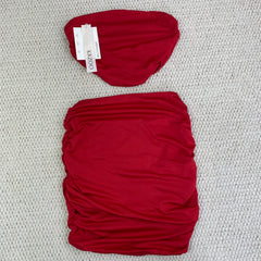 Wrap-around A-line skirt set