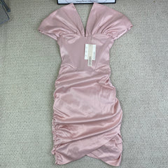 Strapless pleated fishbone dress with dress