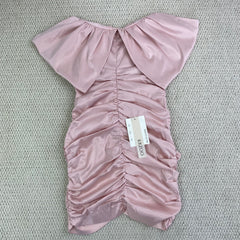 Strapless pleated fishbone dress with dress