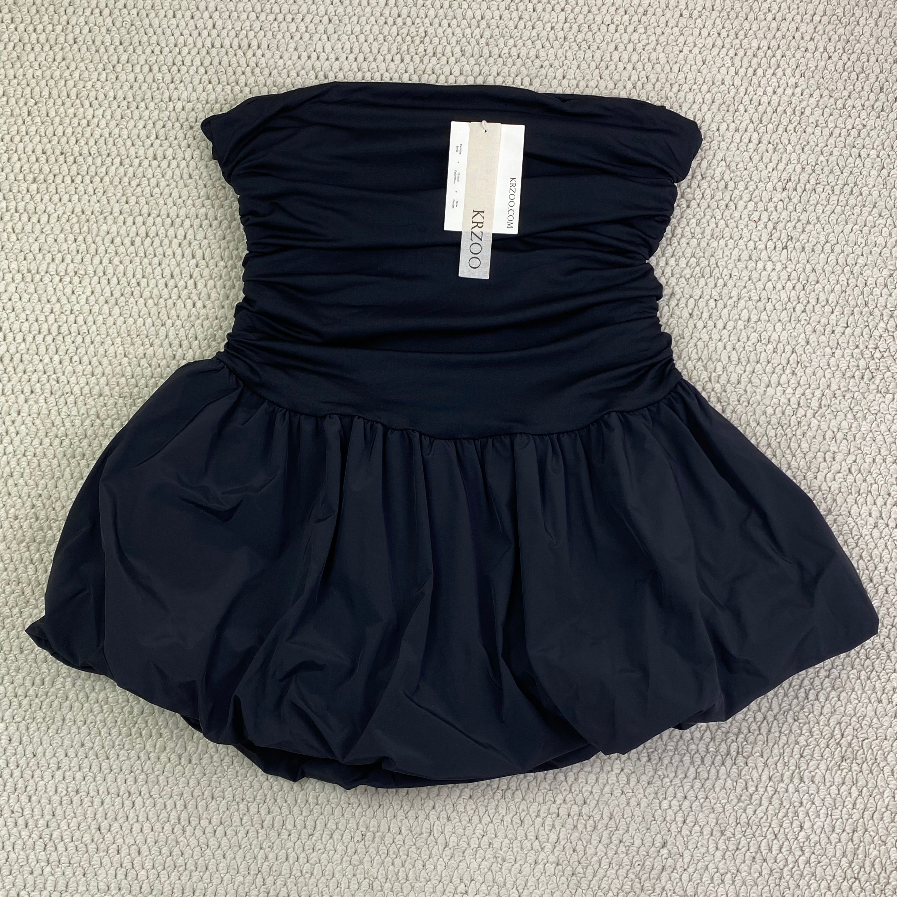 Strapless lace-edged dress