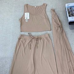 Knitted tank top three-piece set