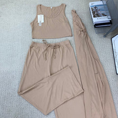 Knitted tank top three-piece set