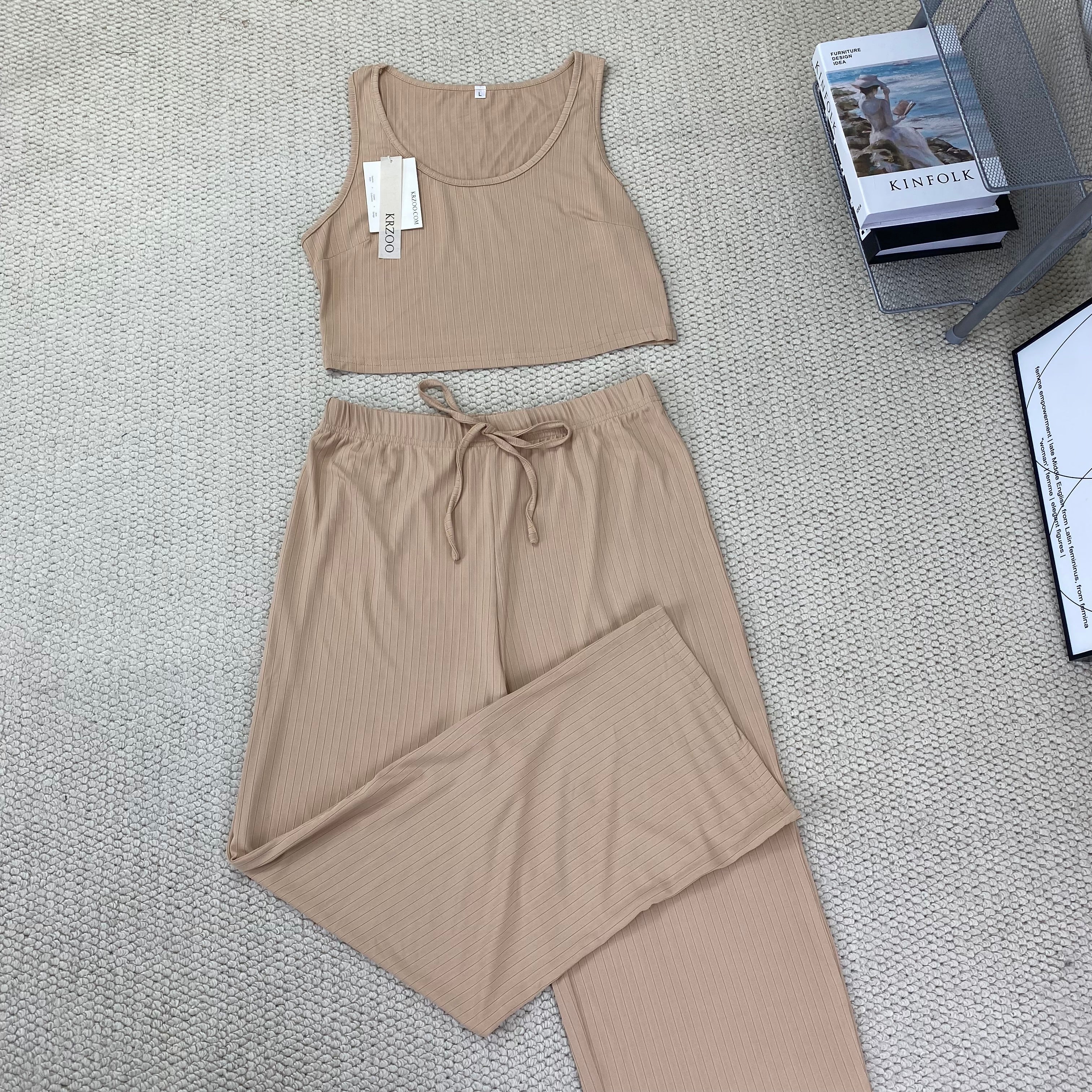 Knitted tank top three-piece set
