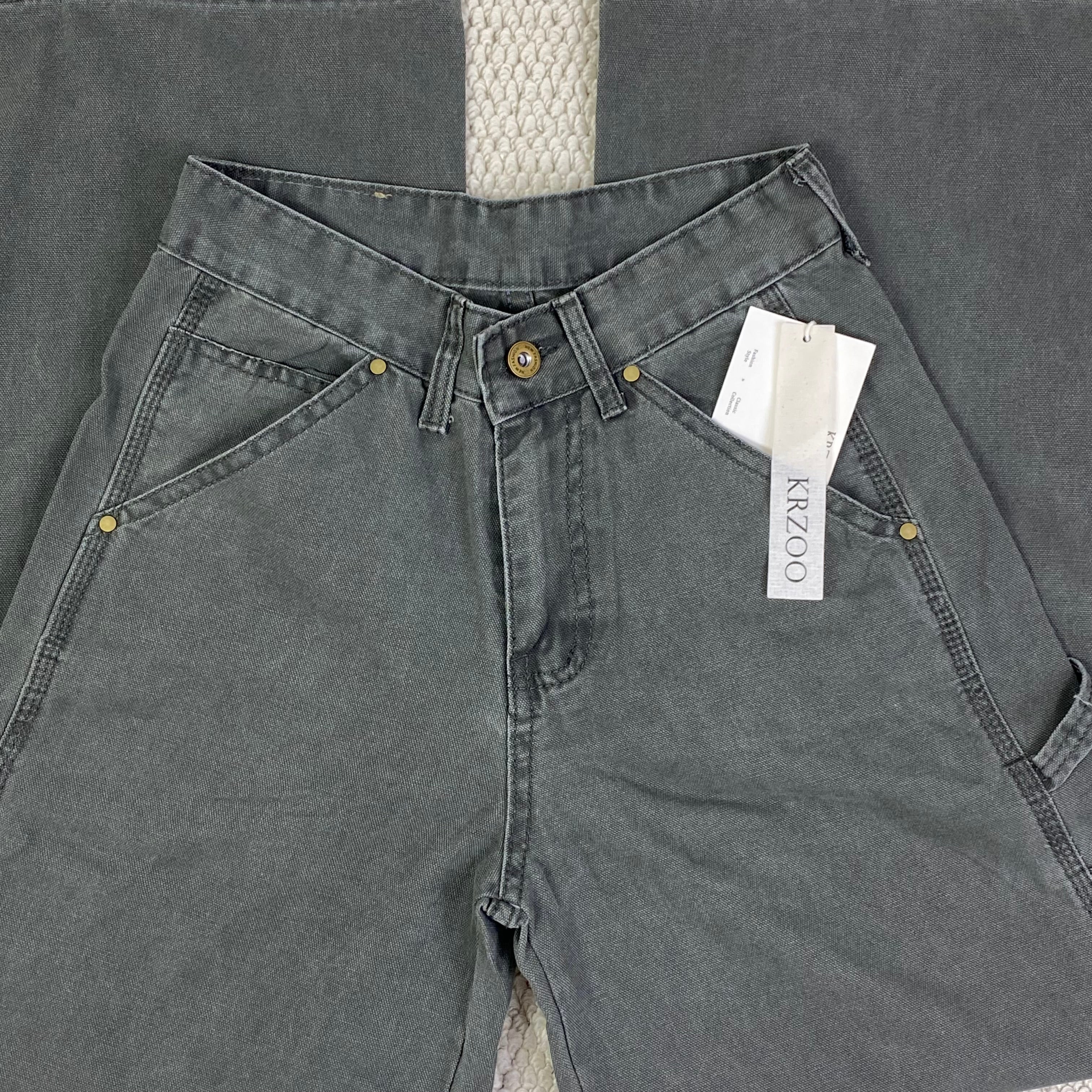High-waisted wide-leg floor-length jeans