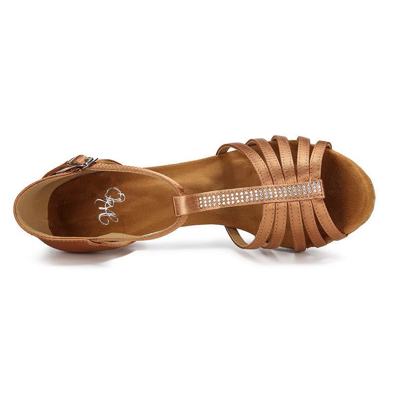 Women's Satin Customized Heel Ballroom Dance Shoes Latin Shoes