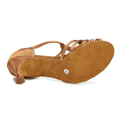 Women's Satin Customized Heel Ballroom Dance Shoes Latin Shoes