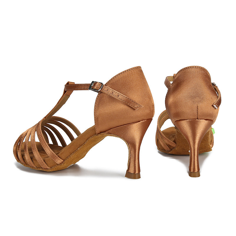 Women's Satin Customized Heel Ballroom Dance Shoes Latin Shoes
