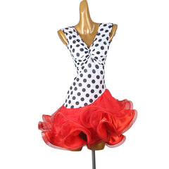 Customisable-Women's Polka Dot DanceWear Dance Dress Performance Wear