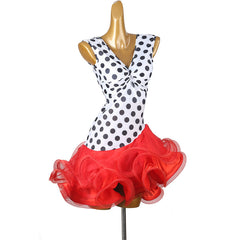 Customisable-Women's Polka Dot DanceWear Dance Dress Performance Wear