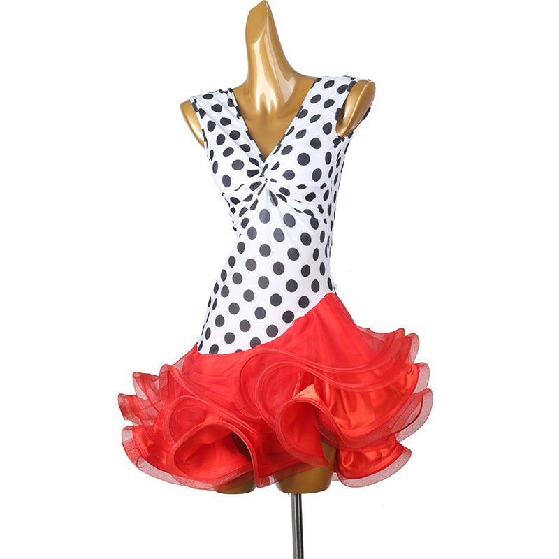 Customisable-Women's Polka Dot DanceWear Dance Dress Performance Wear