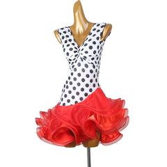 Customisable-Women's Polka Dot DanceWear Dance Dress Performance Wear