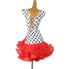 Customisable-Women's Polka Dot DanceWear Dance Dress Performance Wear