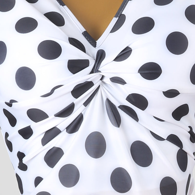 Customisable-Women's Polka Dot DanceWear Dance Dress Performance Wear