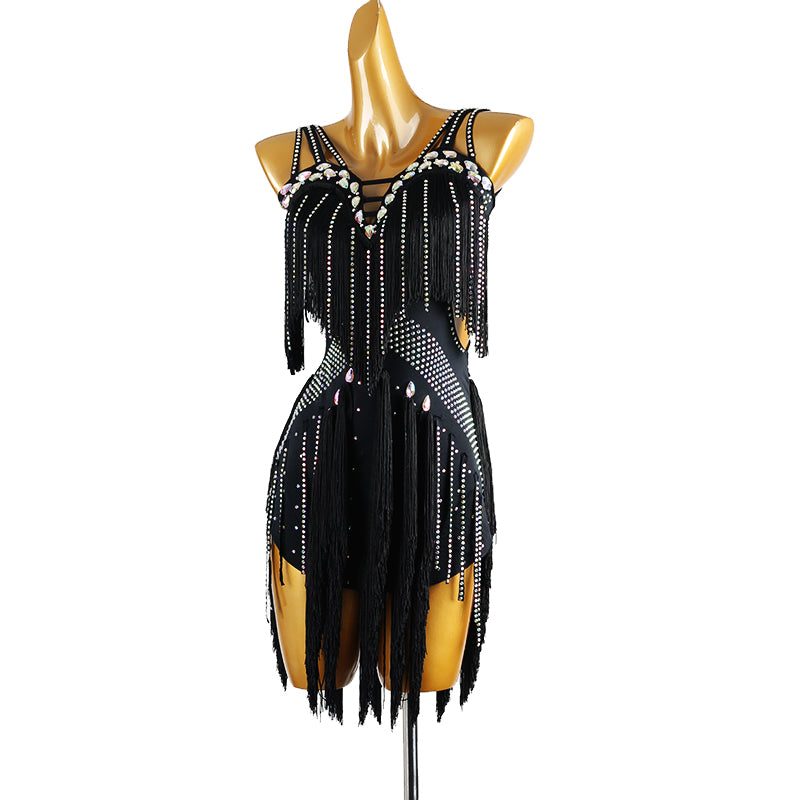 Customisable-Women's Tassel DanceWear Dance Dress Performance Wear