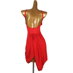Customisable-Women's Red Tassel DanceWear Dance Dress Performance Wear