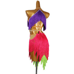 Customisable-Women's Tassel DanceWear Dance Dress Performance Wear