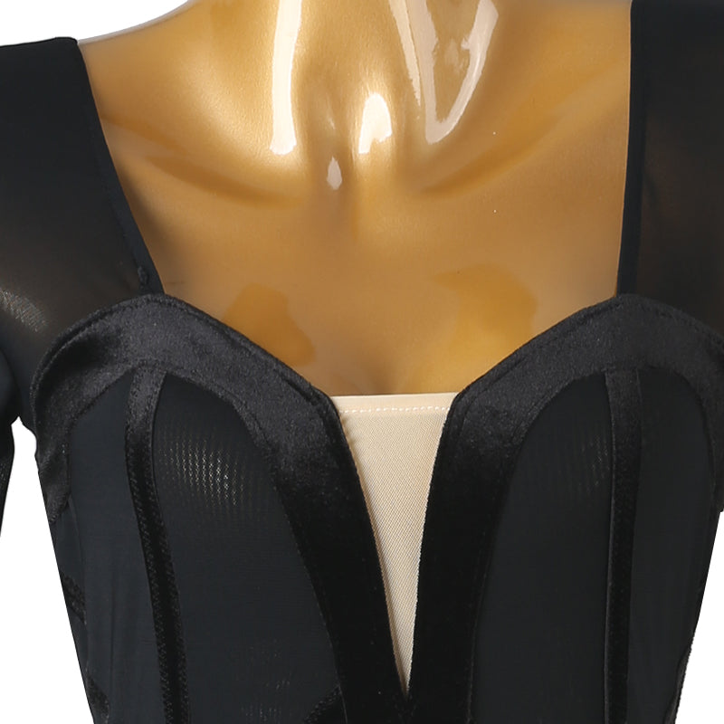 Customisable-Women's Long Sleeve Tassel DanceWear Dance Dress Performance Wear