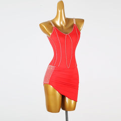 Customisable-Women's Red DanceWear Dance Dress Performance Wear