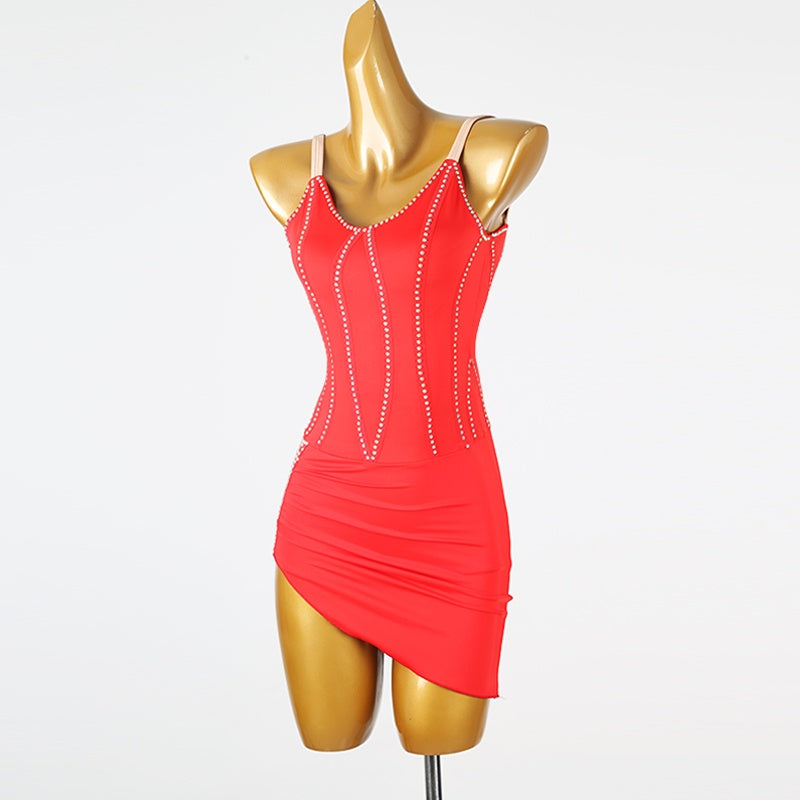 Customisable-Women's Red DanceWear Dance Dress Performance Wear
