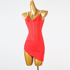 Customisable-Women's Red DanceWear Dance Dress Performance Wear