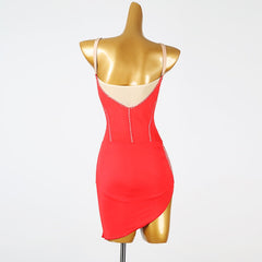 Customisable-Women's Red DanceWear Dance Dress Performance Wear