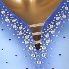 Customisable-Women's Sky Blue Tassel DanceWear Dance Dress Performance Wear