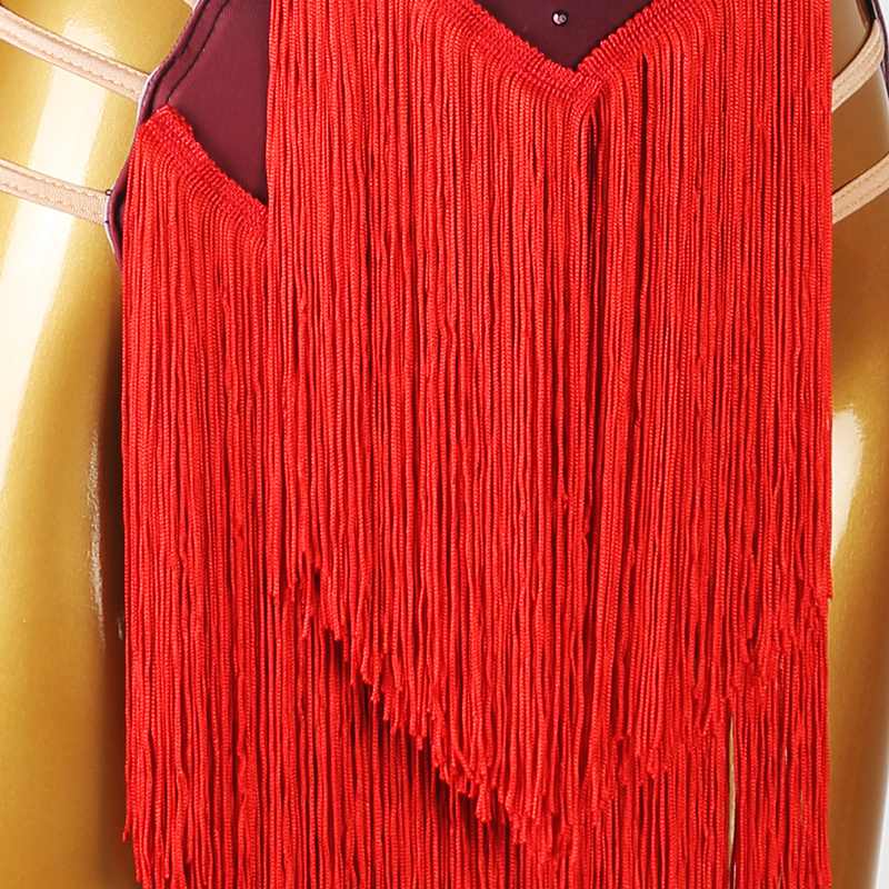 Customisable-Women's Black Tassel DanceWear Dance Dress Performance Wear