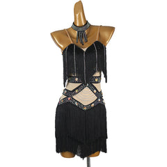 Customisable-Women's Tassel DanceWear Dance Dress Performance Wear