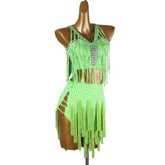 Customisable-Women's Tassel DanceWear Dance Dress Performance Wear
