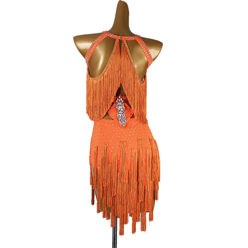 Customisable-Women's Tassel DanceWear Dance Dress Performance Wear