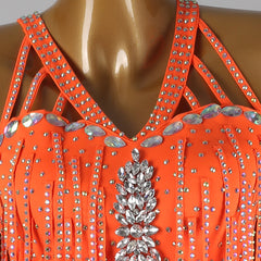 Customisable-Women's Tassel DanceWear Dance Dress Performance Wear