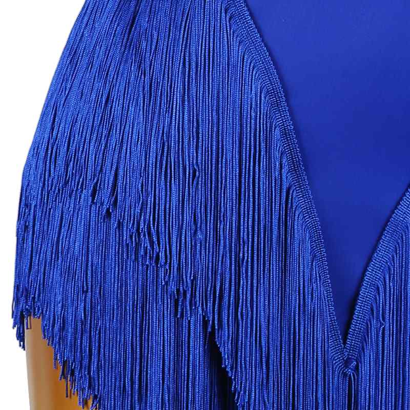 Customisable-Women's Rhinestone Royal Blue Rumba Latin Dance Dresses Performance Dresses