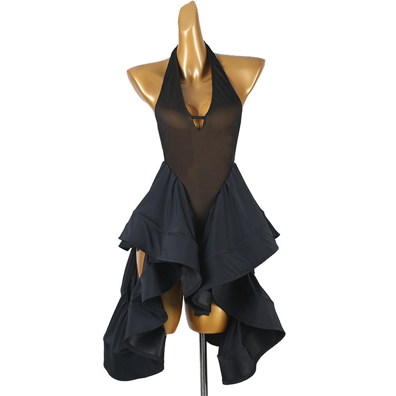 Customisable-Women's Black Sleeveless DanceWear Dance Dress Performance Wear