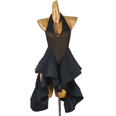 Customisable-Women's Black Sleeveless DanceWear Dance Dress Performance Wear