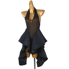 Customisable-Women's Black Sleeveless DanceWear Dance Dress Performance Wear