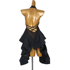 Customisable-Women's Black Sleeveless DanceWear Dance Dress Performance Wear