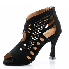 Women's Suede Customized Heel Dance Boots Salsa Dance Shoes