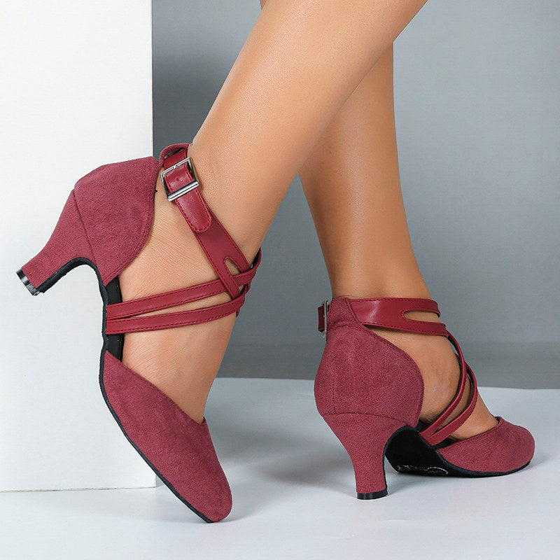 Women's Suede Customized Heel Ballroom Dance Shoes Modern Dance Shoes